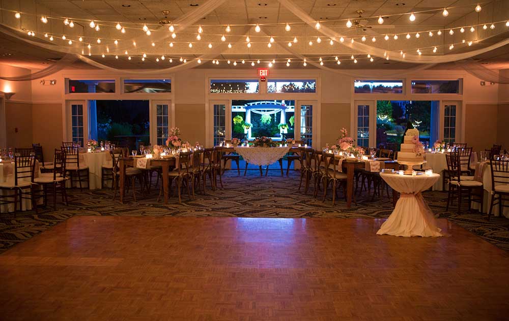 Dance floor and wedding tables